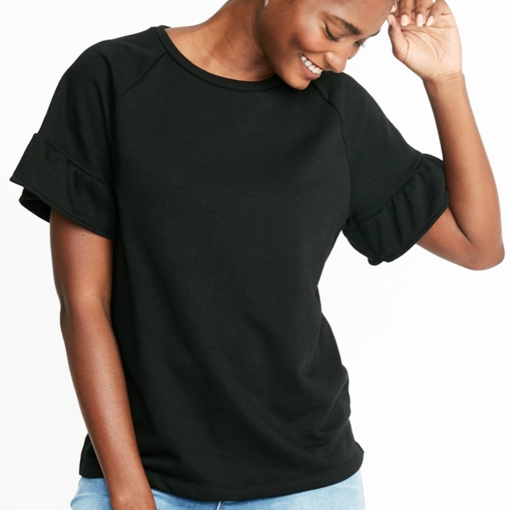 Old Navy French Terry Ruffle-Sleeve Top XSP Petite✨